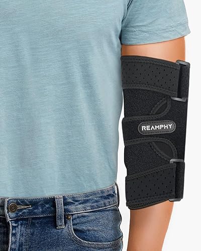 Reamphy Elbow Brace,Comfortable Night Elbow Sleep Support,Elbow Splint, Adjustable Stabilizer Splints, Cubital Tunnel Syndrome,Tendonitis,Ulnar Nerve,Tennis,Fits for Men and Women(Fits Most) - One size