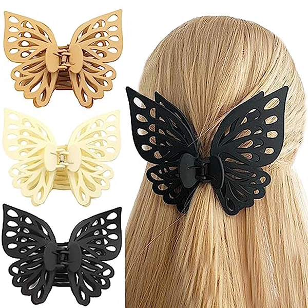 2Pcs Butterfly Hair Clips Butterfly Claw Clips Hair Clips for Women Big Butterfly Clips for Thick Hair 