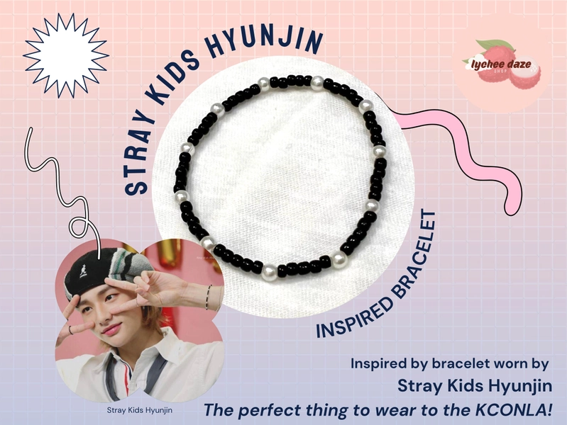 Stray Kids Hyunjin Inspired Black Bracelet