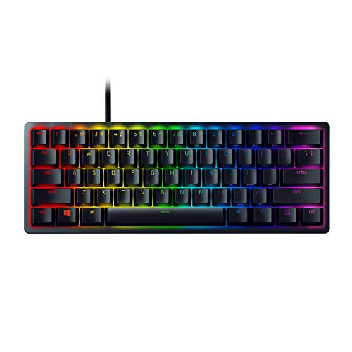 Razer Huntsman Mini 60% Gaming Keyboard: Fast Keyboard Switches - Linear Optical Switches - Chroma RGB Lighting - PBT Keycaps - Onboard Memory - Classic Black - Classic Black - Linear Optical Switches