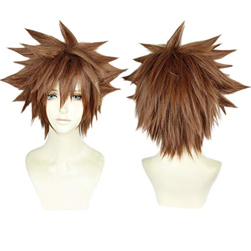 Bingooutlet Cosplay Wig Heat Resistant Brown Short Layered Anime Party XMAS Halloween Costume Full Wig - Brown