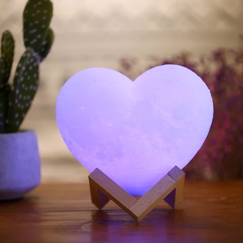 Heart Shape Moon Glowing LED Lamp