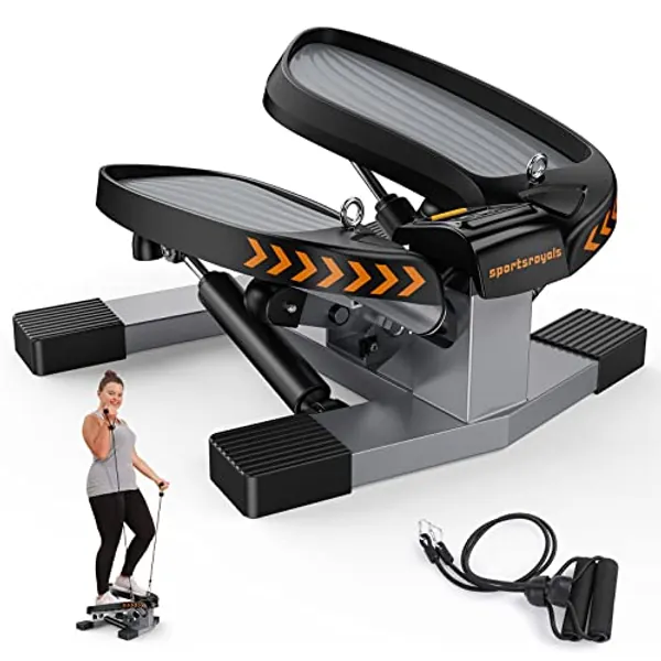 Sportsroyals Stair Stepper for Exercises-Twist Stepper with Resistance Bands and 330lbs Weight Capacity