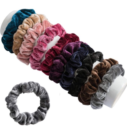 10 Pcs Hair Ties Velvet Scrunchies, KINGMAS Elastic Flannelette Hair Bands Scrunchy Hair Ropes Women Hair Accessories - Set of 10 - Velvet Hair Ties