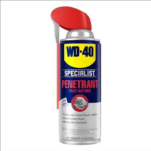 WD-40 Specialist Penetrant with Smart Straw, Penetrant for Metal, Rubber and Plastic Threads, Locks and Nuts, Industrial Strength Fast-Acting Formula, 11 Oz. - 10.54 Fl.oz (Pack of 1)