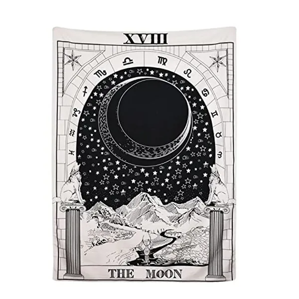 
                            Tarot Tapestry The Moon The Star The Sun Tapestry Medieval Europe Divination Tapestry Wall Hanging Tapestries Mysterious Wall Tapestry Home Decor
                        