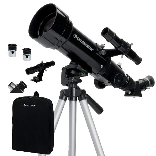 CELESTRON 21035 Celestron Travel Scope 70mm f/5.7 AZ Refractor Telescope Kit, Black, 70 with Backpack - Travel Scope 70 with Backpack 2 options from $149.97