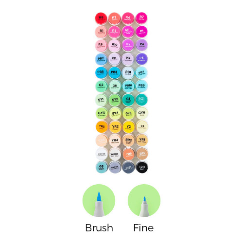 Ohuhu Honolulu 48 Colors Dual Tips Alcohol Art Markers (Australia Exclusive) | Brush & Fine