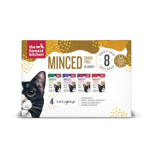 Cat Food: Grain Free Minced in Bone Broth Gravy: Variety Pack | 44 oz
