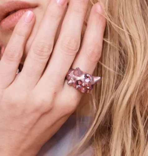 Collina Strada Metallic Pink Alien Ring