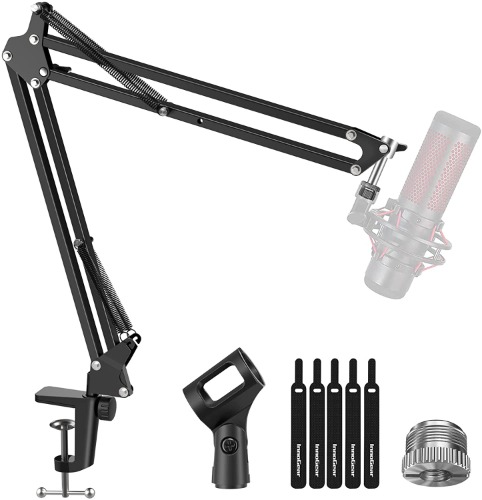 InnoGear Microphone Arm, Upgraded Mic Arm Microphone Stand Boom Suspension Stand with 3/8" to 5/8" Screw Adapter Clip for Blue Yeti Snowball, HyperX QuadCast SoloCast, Yeti x and other Mic, Medium - Medium