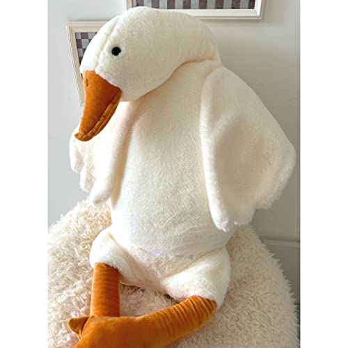Tanha Goose Plush, Soft Goose Stuffed Animal, Cute Large Stuffed Goose, White Duck Plush Gift for Girlfriend, Kids or Best Friend（51inch, 130cm） - 51inch/130cm - White