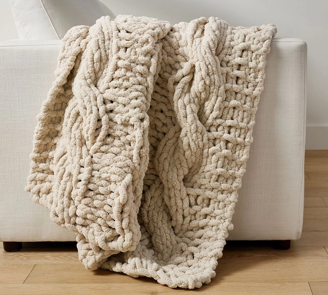 Plush Colossal Handknit Blanket