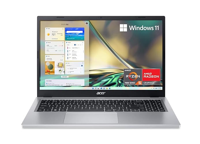 Acer Aspire 3 A315-24P-R2SC Slim Laptop | 15.6" Full HD IPS Display | AMD Ryzen 5 7520U Quad-Core Processor | AMD Radeon Graphics | 8GB LPDDR5 | 256GB NVMe SSD | Wi-Fi 5 | Windows 11 Home - R5 7520U