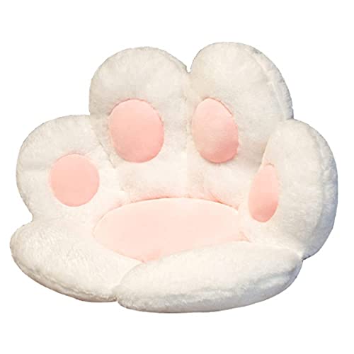 SIPERLARI Coussin de siège en forme de patte de chat, mignon coussin de chaise en peluche, doux et chaud en peluche, coussin de bureau, coussin de sol, tapis de sol pour la maison (blanc) - Blanc