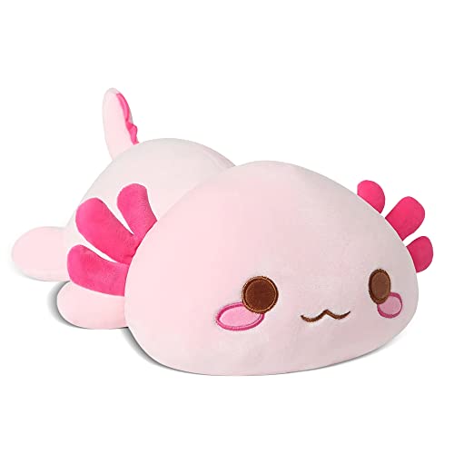 Axolotl Peluche,13" Peluche Kawaii Axolotl Rose,Beau Doudou Axolotl,Jouet Bebe 1 an,Axolotl Poupées de Chiffon,Oreiller en Peluche Douce,Noël,Halloween,Cadeaux d'anniversaire pour Les Enfants