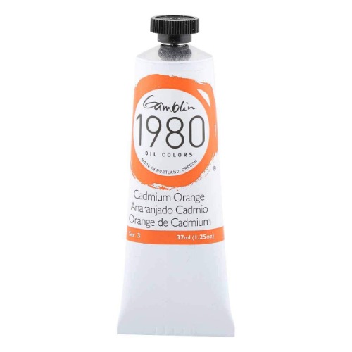 Gamblin 7120G 1980 Oil Paint, Cadmium Orange, 37ml
