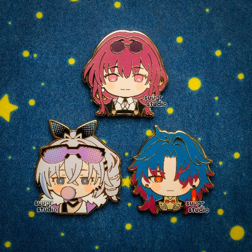 HSR Kafka, Blade and Silver Wolf Star Rail the Stellaron Hunters Honkai Star Rail Hard Enamel Pin - Set of Three / [A Grade] / Locking Clasps