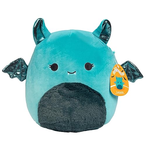 Squishmallows Original 10-Inch Lucasta The Teal Bat - Official Jazwares Halloween Plush - Collectible Soft & Squishy Bat Stuffed Animal Toy - Add to Your Squad - Gift for Kids, Girls & Boys - Teal
