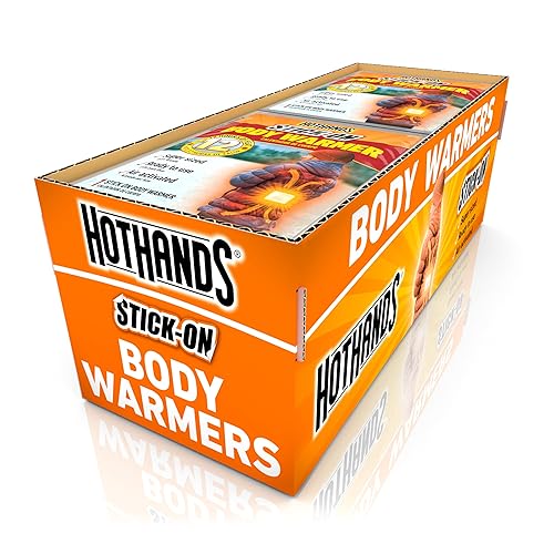 HotHands Body Warmers With Adhesive - Long Lasting Safe Natural Odorless Air Activated Warmers - Up to 12 Hours of Heat - 40 Individual Warmers