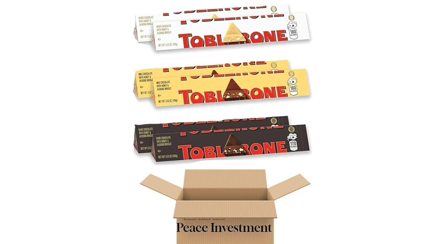 Toblerone Chocolate Variety Pack (Milk Chocolate, Dark Chocolate, White Chocolate, Easter Chocolate, 6-3.52 oz Bars