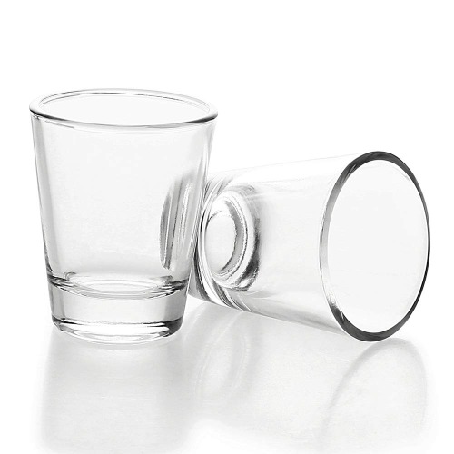 Miss Vetty Shot Glasses Round 1.5 oz Classic Shot Glass with Heavy Base,Clear Glass(2-Pack)