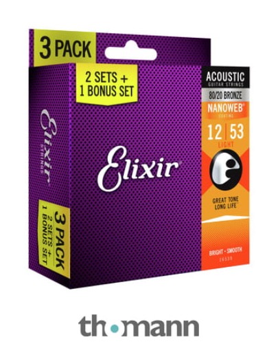 Elixir Nanoweb Light Acoustic 3P