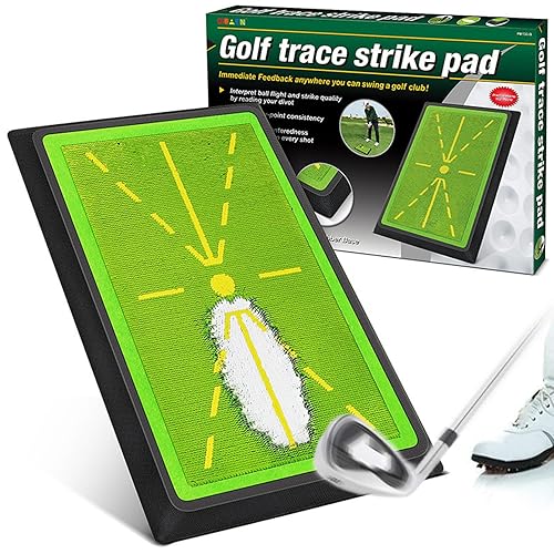 Hirabbi Golf Swing Mat for Golf Training – Improve Your Swing with Instant Feedback | Indoor/Outdoor Golf Practice Mat | Anti-Slip Base, Durable Impact Velvet | Ideal Golf Training Aids for All Golfer