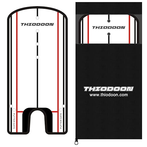 THIODOON Golf Putting Alignment Mirror with Golf Putter Line Putting Mirror Training Aid for Golf Putting Practice for Beginners Golf Putting Mirror Size 12 x 6 Inches - Putting Alignment Mirror