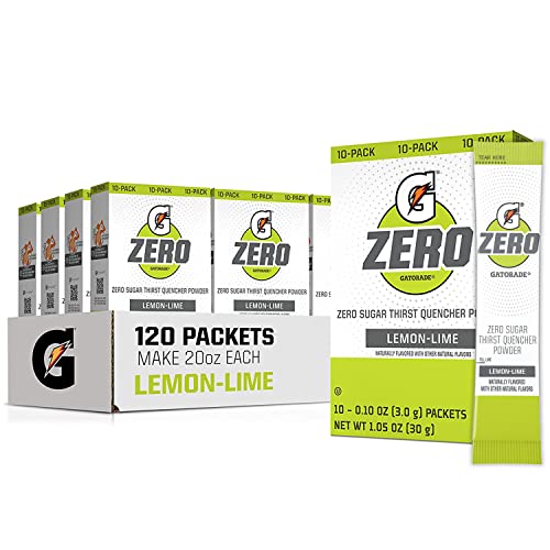 Gatorade G Zero Powder, Lemon Lime, 0.10oz Packets, 10 Count (Pack of 12) - Lemon Lime