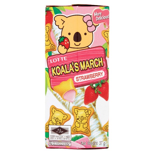 Lotte Koala's March Strawberry Cream Filled Cookies, 37 g