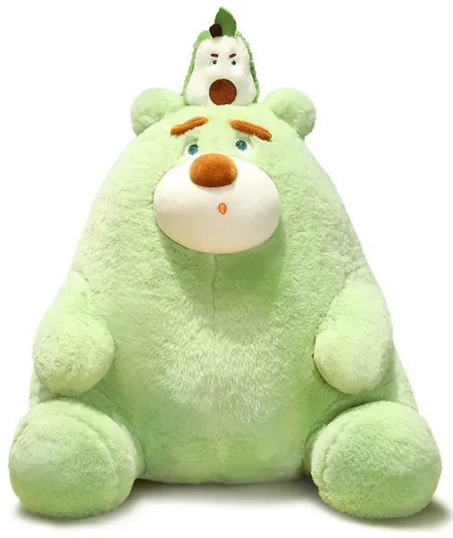 Sioloc Green Bear Stuffed Animals Bear Plush Pillow Cute Kids Plush Toy Kawaii Plushies Soft Cartoon Hugging Toy Gifts(Avocado,11.8in)