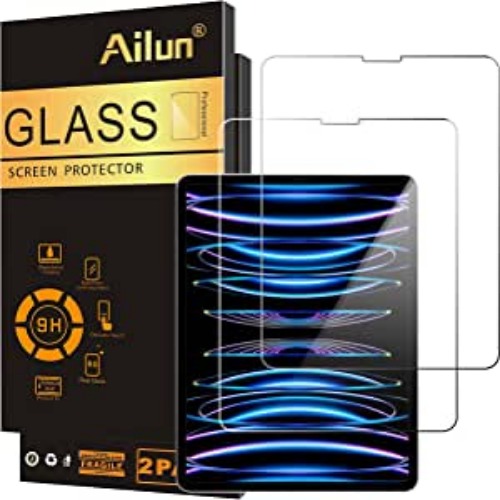 Ailun Screen Protector for iPad Air 4/5 Generation[10.9 Inch,2022 5th &2020 4th] iPad Pro 11 Inch Display[2022&2021&2020&2018 Release] Tempered Glass [Face ID & Apple Pencil & Case Compatible] [2 Pack] - 2