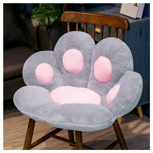 ELFJOY Comfy Chair Cushion Plush Cat Paw Cushion Lazy Sofa Seat Cushion Cozy Floor Cushion Seat Pillow Gift for Girl (70 * 60cm, Grey)