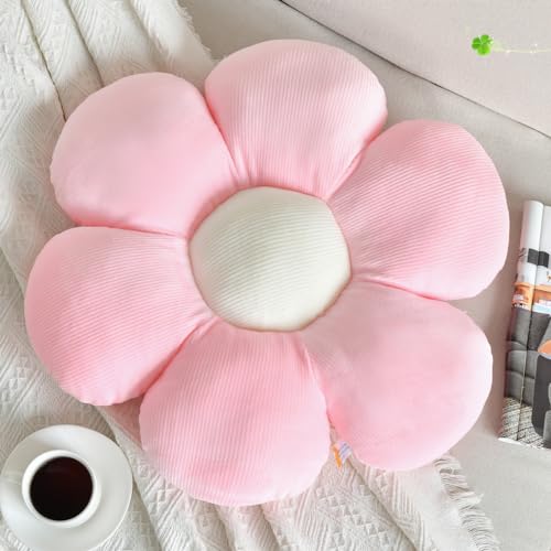 Vdoioe Flower Pillow, Flower Shaped Throw Pillow Cushion Seating Pink Flower PlushThrow Pillow Floor Pillows Home Decorative Seating Cushions - Pink - 15.75in