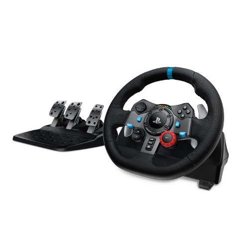 Logitech G29 Driving Force Gaming Rennlenkrad, Zweimotoriges Force Feedback, 900° Lenkbereich, Racing Leder-Lenkrad, Verstellbare Edelstahl Bodenpedale, für PS5, PS4, PC, Mac - Schwarz - G29 | G920 PlayStation | PC