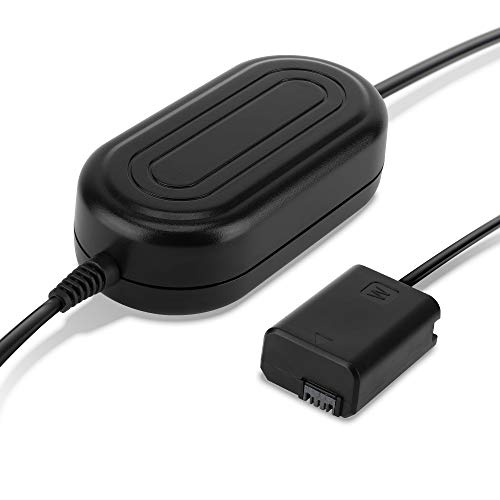 subtel® Netzteil NP-FW50 für Sony Alpha 5100, 6000, 6300, 6400, 6500, Alpha 7 II, A7II, A7s, RX10 III, Kamera, Camcorder ca. 4m + Akku Dummy DC Kuppler Netzadapter Stromkabel Gleichstromkuppler