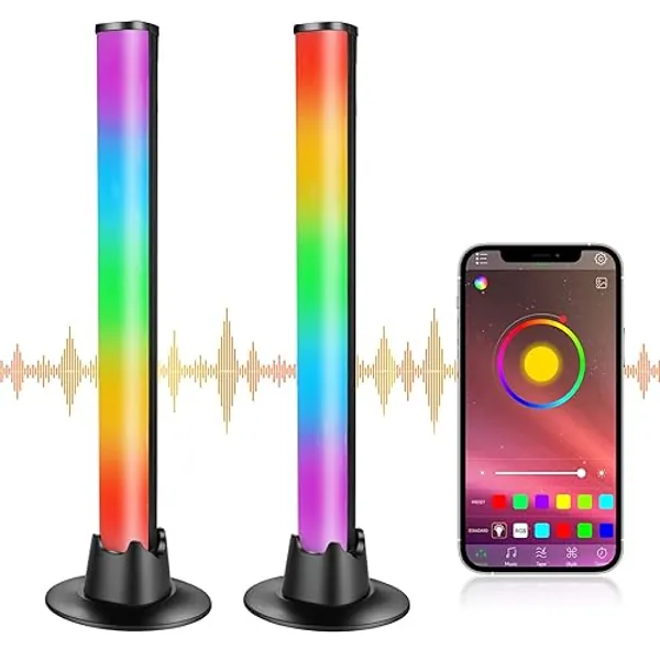 CheDux Smart Luces LED, Luz Ambiental con Múltiples Efectos de iluminación y Modos de Música, RGB Lámpara Gaming Sync con música, Barras de Luces LED para juegos, PC,TV, decoración de habitaciones