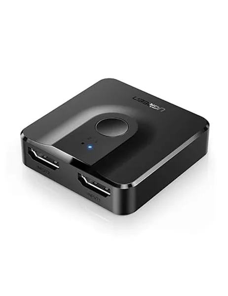 UGREEN Switch HDMI 2.0 4K 60Hz 2 Entradas 1 Salida Comutador Bidireccional 1 In 2 Out 2K 1080P 120Hz HDR CEC Dolby Atmos Compatible con PC PS5 PS4 Xbox TV Stick Chromecast TV Box (Negro) - Negro