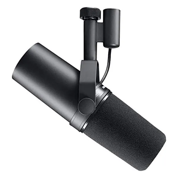 Shure SM7B Vocal Dynamic Microphone for Broadcast, Podcast & Recording, XLR Studio Mic for Music & Speech, Wide-Range Frequency, Warm & Smooth Sound, Rugged Construction, Detachable Windscreen - Black