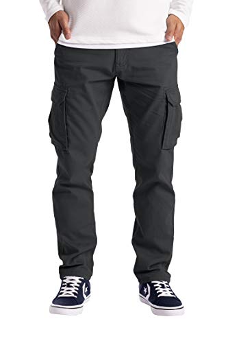 westAce Mens Cargo Trousers Work Wear Combat Safety Cargo 6 Pocket Full Pants Size 32-44 - 38W / 34L - Charcoal