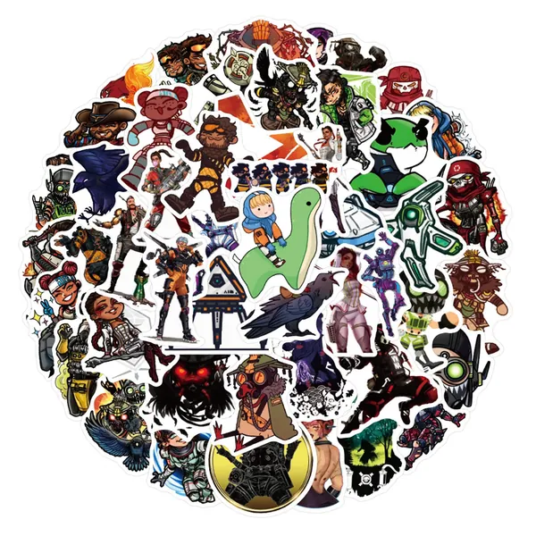 50pcs Apex Legends Laptop Stickers, Cool Game Stickers Waterproof for Teens Boys Laptop Computer Water Bottles Car Notebook Bike Skateboard Motorcycle Helmet Truck