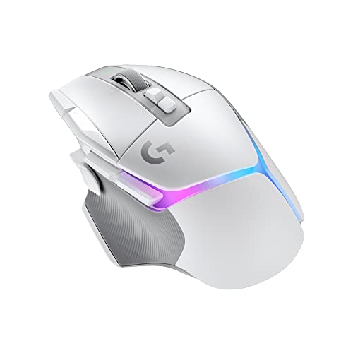 Logitech G502 X Plus Lightspeed Wireless Optical Mouse - LIGHTFORCE hybrid switches, LIGHTSYNC RGB, HERO 25K gaming sensor, compatible with PC - macOS/Windows - White - White - Wireless - RGB - Mouse