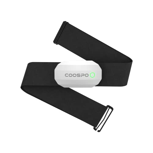 COOSPO Bluetooth Heart Rate Monitor Chest Strap H808S, ANT+ BLE HR Monitor Chest, HRM IP67 Waterproof, Use for Running Cycling Gym and Other Sports - H808S Black + White