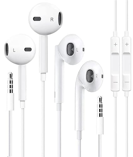 2 Pack Apple Wire Earbuds Headphones with 3.5mm Plug Earphones [Apple MFi Certified] Built-in Microphone & Volume Control Compatible with iPhone/ipad/Android/Computer and Other 3.5mm Jack Devices - 2Pack-3.5mm