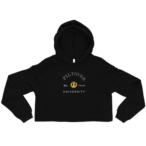 Piltover University | Crop Hoodie | League of Legends - Black / S