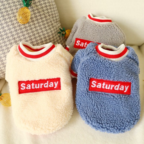 Pet Puppy & Dog Fleece Saturday Top - S / White