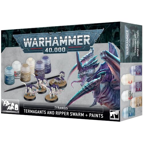 GAMES WORKSHOP Warhammer 40K - Tyranids - Termagants and Ripper Swarm & Paints Set