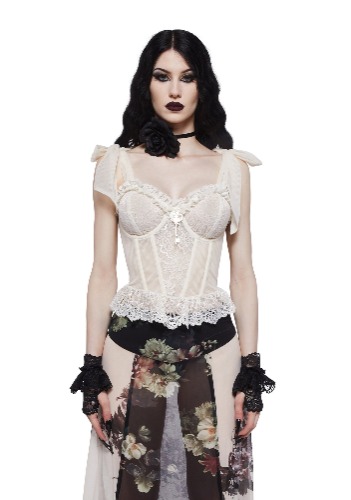 Dance With Death Corset Top - Ivory | Small