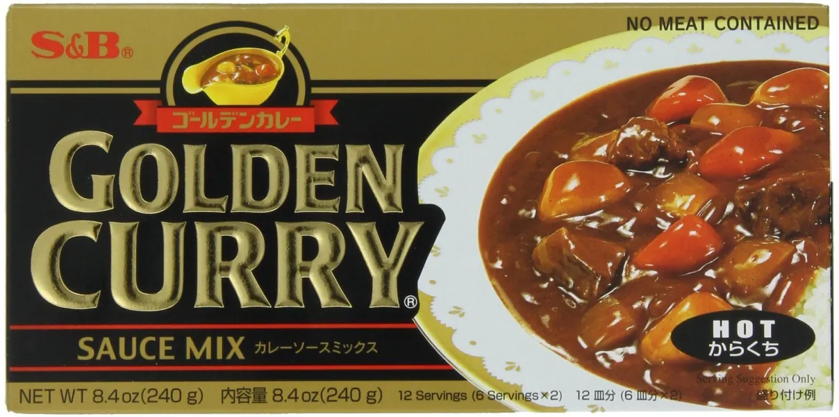 S&B Golden Curry Sauce Mix, Hot, 7.8-Ounce (Pack of 5) - 